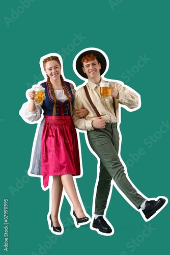 Young couple in traditional...