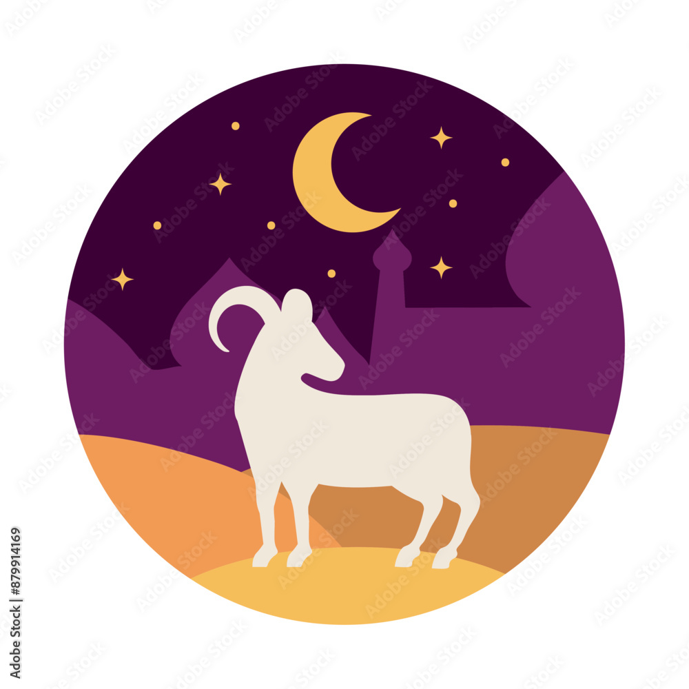 Fototapeta premium goat in the arabic night
