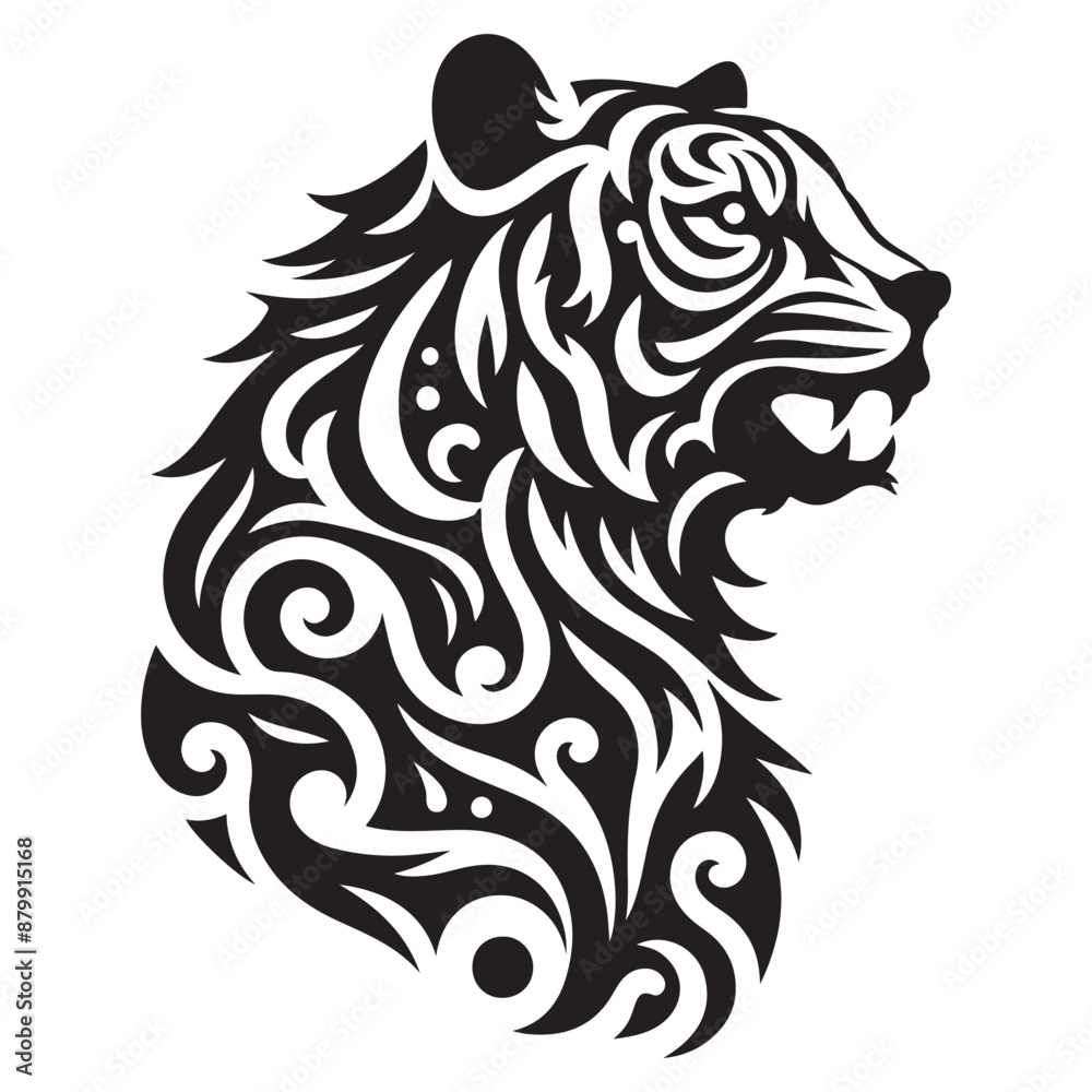 Tiger Silhouette Vector Tiger Silhouette Vector