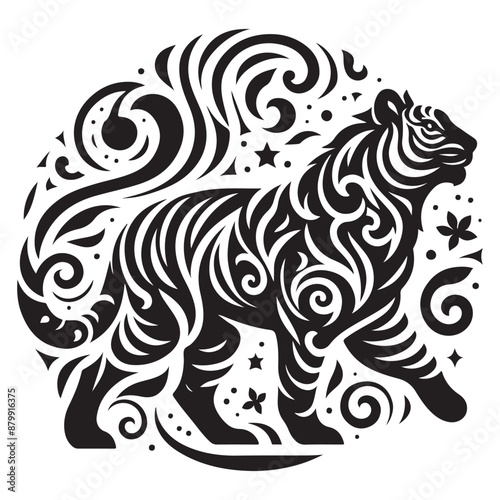 Tiger Silhouette Vector © Milon Store