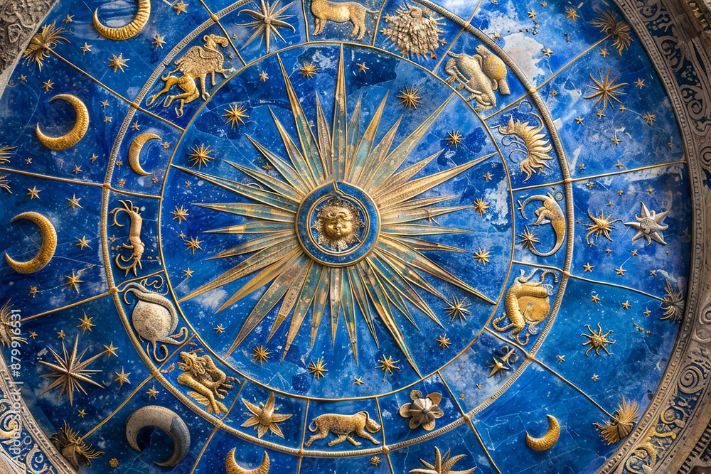 Obraz premium Astrology. Astrologer calculates natal chart and makes a forecast of fate Tarot cards, Fortune telling on tarot cards magic crystal, occultism, Esoteric background. Fortune telling,tarot predictions