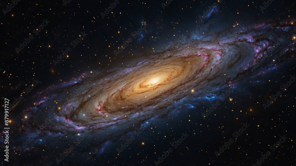 Space galaxy science fiction gold blue purple black background Space galaxy science fiction gold blue purple black background