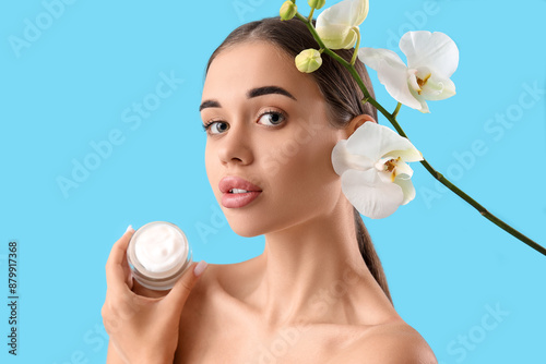 Young woman with jar of nat...
