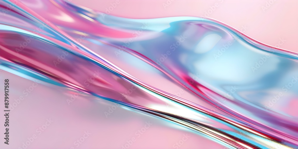 Abstract Modern Curved Design on a Vibrant Neon Holographic Metallic Foil Background. Concept Abstract Design, Modern Curves, Neon Colors, Holographic Foil, Metallic Background Abstract Modern Curved Design on a Vibrant Neon Holographic Metallic Foil Background. Concept Abstract Design, Modern Curves, Neon Colors, Holographic Foil, Metallic Background