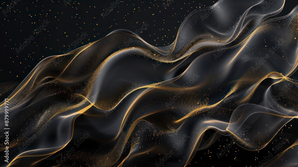 A black background with a grunge texture, adorned with sleek golden lines, exuding a luxurious black and gold aesthetic A black background with a grunge texture, adorned with sleek golden lines, exuding a luxurious black and gold aesthetic