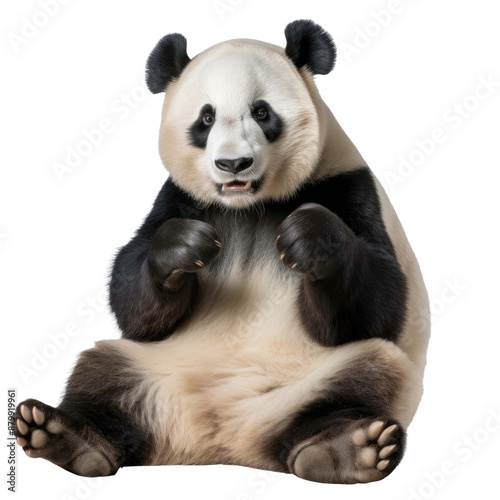 giant panda isolated on a transparent background 