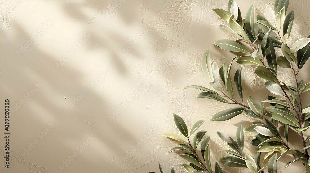 branch with leaves on background branch with leaves on background
