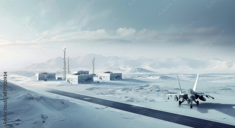 Arctic. Antarctica. military base. Iceland Abandoned Military Base in Winter Mountains Arctic. Antarctica. military base. Iceland Abandoned Military Base in Winter Mountains