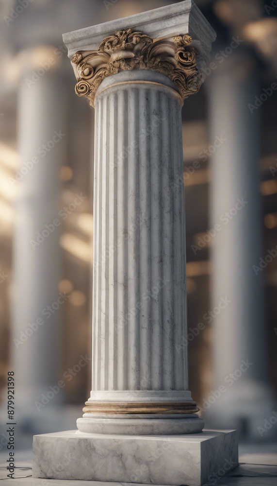 Fototapeta premium Marble greek column isolated on transparent