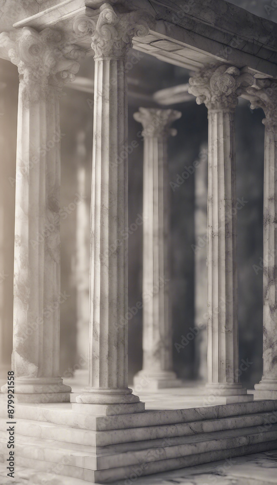 Naklejka premium Marble greek column isolated on transparent