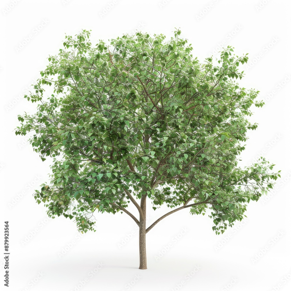 Alder Tree. Isolated on White Background. 3D Rendering of Green Nature Alder Tree. Isolated on White Background. 3D Rendering of Green Nature