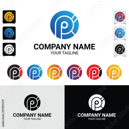 CPI, OPI, IPO, IOC, ICP, OIP  3-letter initial logo design template