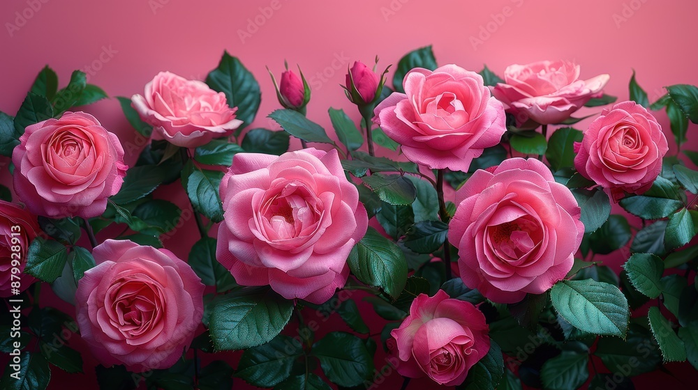 Obraz premium Pink Roses in Bloom