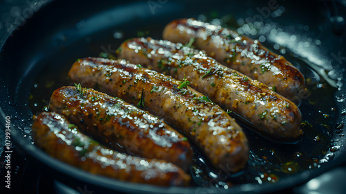 Sausages cooked in herbs, savory dish, perfect for any meal