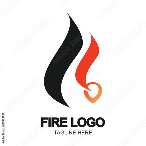 Fire logo design simple concept Premium Vector