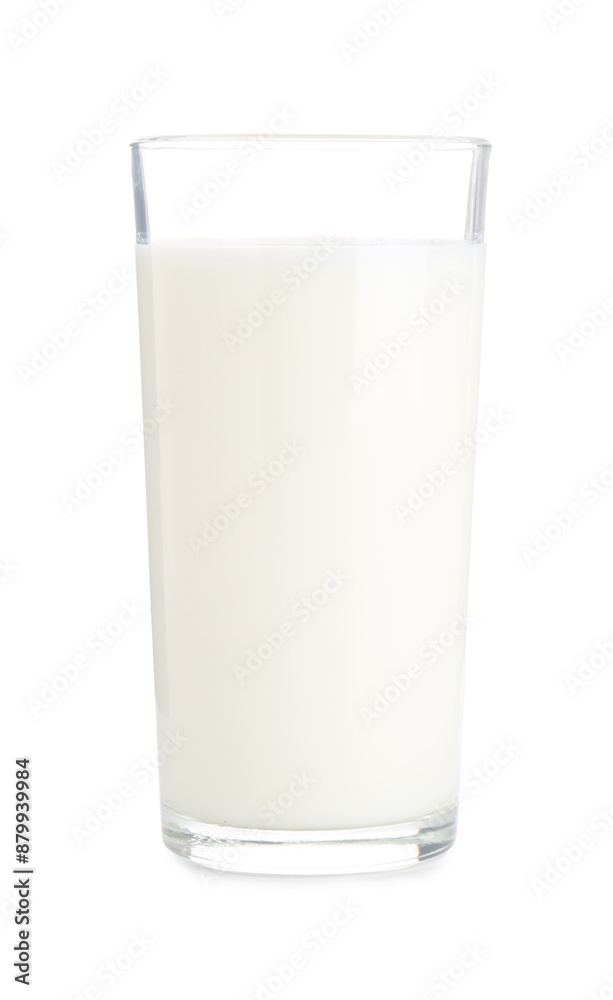 Delicious protein shake in glass isolated on white Delicious protein shake in glass isolated on white