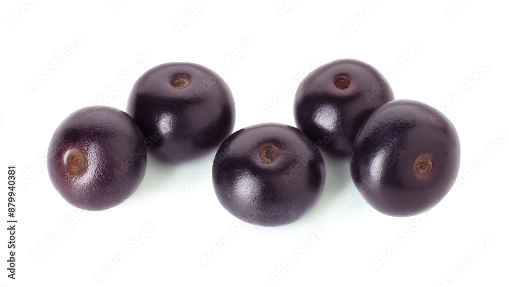 Fresh ripe acai berries isolated on white Fresh ripe acai berries isolated on white