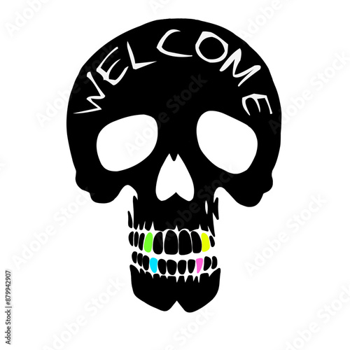 'WELCOME' black (color).
