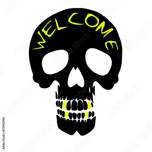 'WELCOME' black (amarillo).