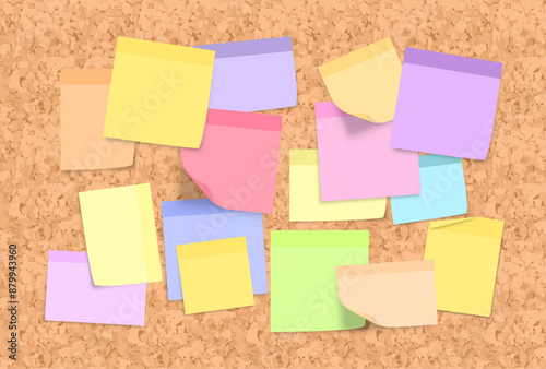 full bunch of post its on corkboard 