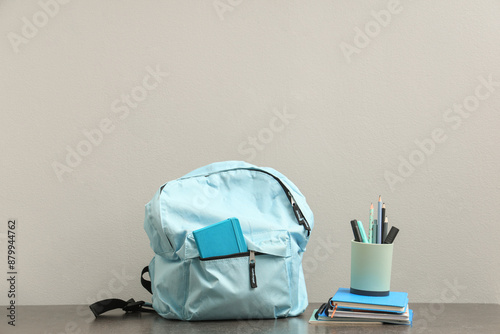 Light blue backpack with no...