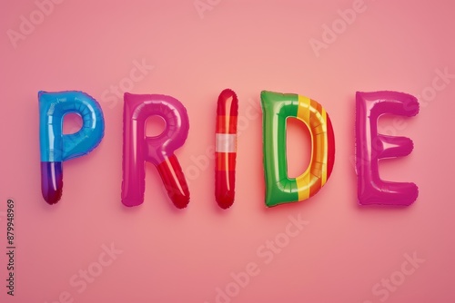 Close-up of LGBTQIA themed accessories on a white background. Beautiful simple AI generated image in 4K, unique.