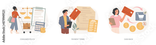 Customer loyalty isolated concept vector illustration set.