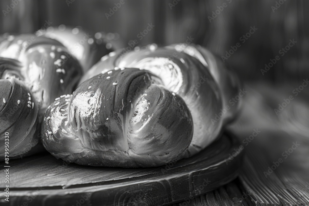 Close up of piece of bread with sesame seeds on it Close up of piece of bread with sesame seeds on it