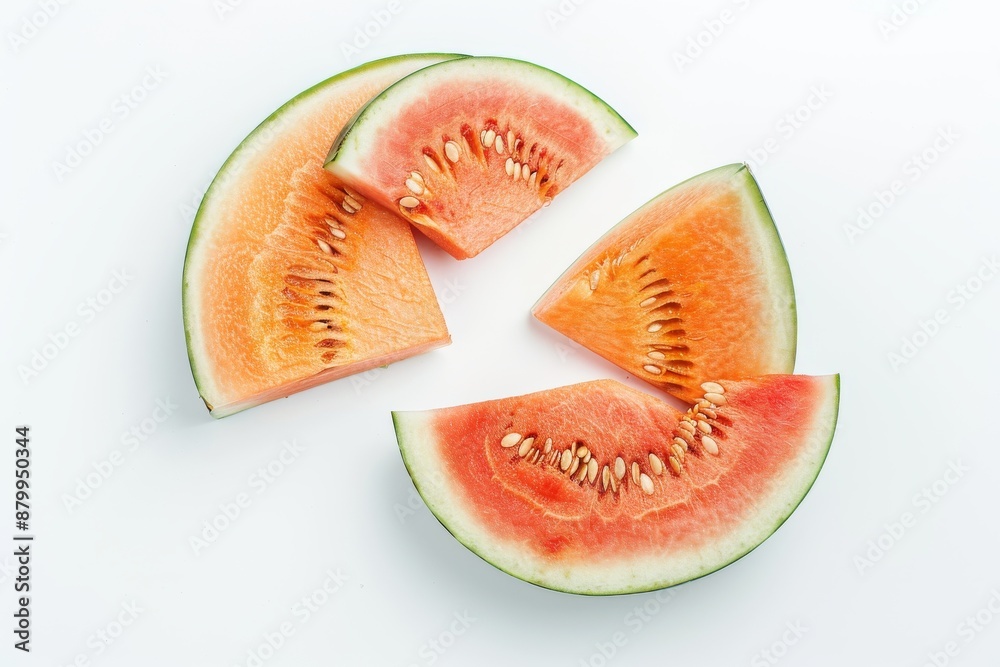 High-resolution images of watermelon with a white background. Beautiful simple AI generated image in 4K, unique. High-resolution images of watermelon with a white background. Beautiful simple AI generated image in 4K, unique.