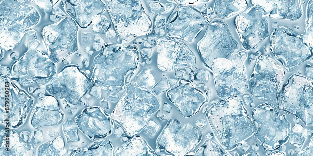 background with ice cubes on blue background with ice cubes on blue