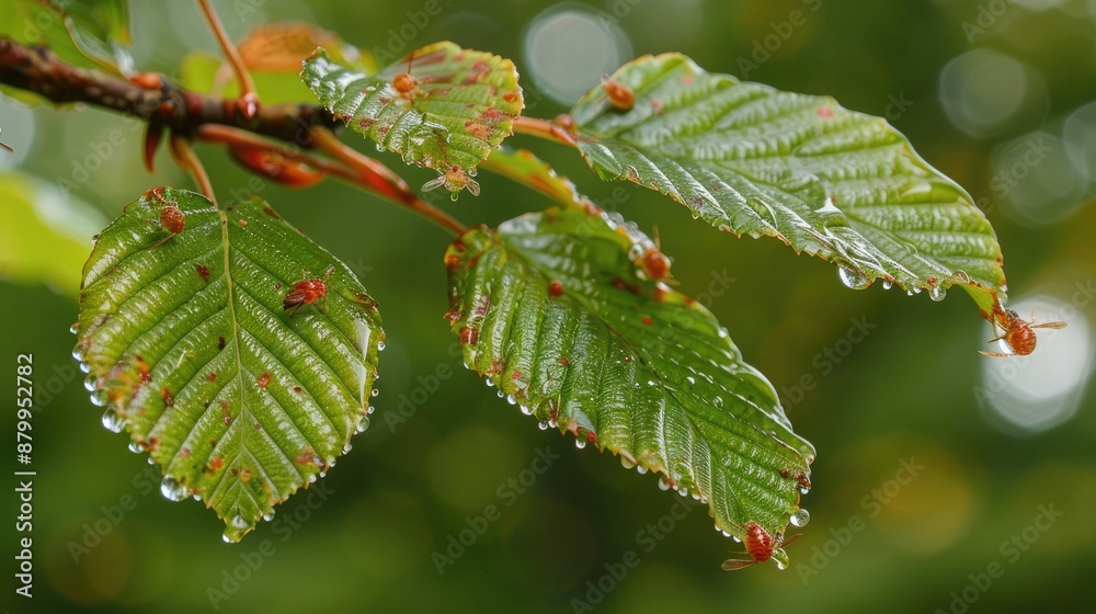 Midge galls by Mikola on beech leaves horizontally Midge galls by Mikola on beech leaves horizontally