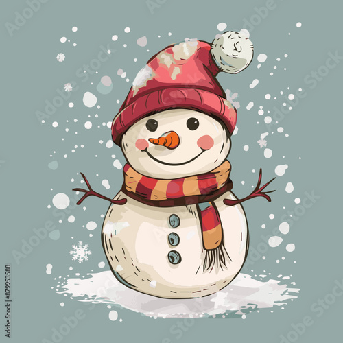 Cute Cartoon Christmas Snow...
