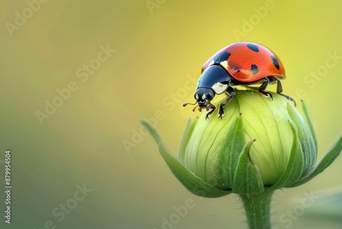 Obraz na płótnie Two Ladybugs on Cherry Blossom Branches - Generative AI. Beautiful simple AI generated image in 4K, unique. w salonie