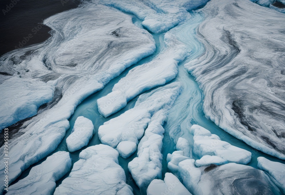 Fototapeta premium of aerial mother generative emerging glacial delta quality nature photo iceland land torrent image uphigh high created backdrop art river view wallpaper stunning works pattern ai icelandic rivers ice