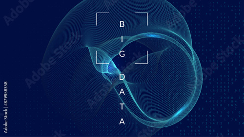 Quantum Background. Intelligence concept: futuristic computer. Network banner for computing design. Visualization of particles with financial value. Digit Background.