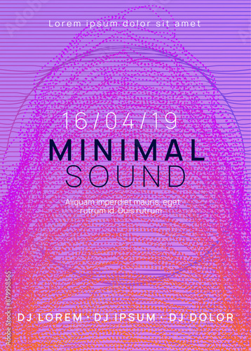 Dance Event. Techno Electro Graphic. Festival Cover. Violet Edm Background. Pink Discotheque Poster. Nightclub Beat Invitation. Dj Banner. Blue Dance Event