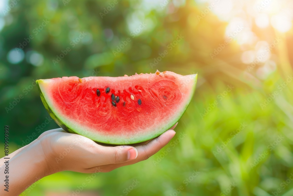 A group of watermelon slices sit on a pink-orange backdrop, with water droplets present. Beautiful simple AI generated image in 4K, unique. A group of watermelon slices sit on a pink-orange backdrop, with water droplets present. Beautiful simple AI generated image in 4K, unique.