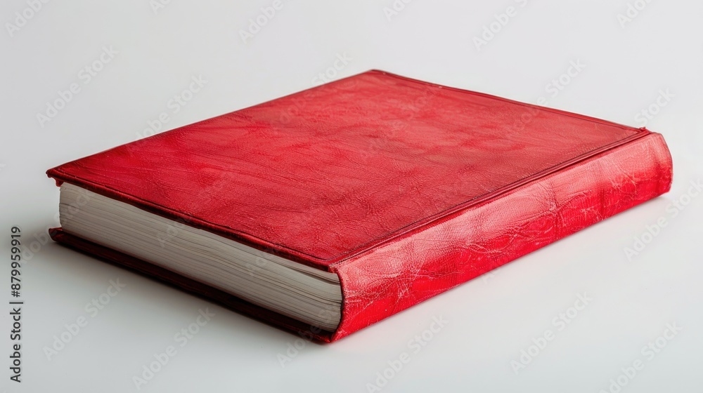 Red book on white background