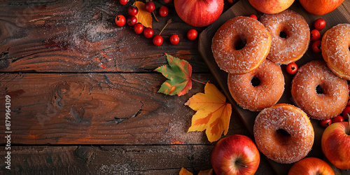 Apple cider donuts on the table