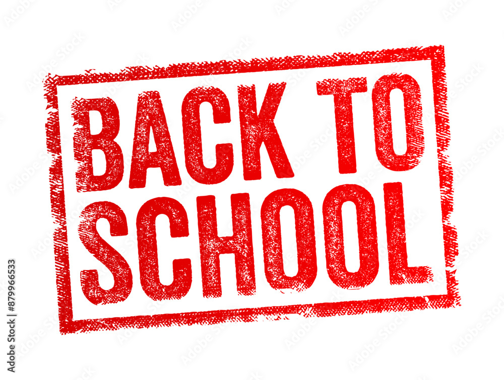 Back to School - the period when students return to school after a break, typically the summer vacation, text concept stamp Back to School - the period when students return to school after a break, typically the summer vacation, text concept stamp