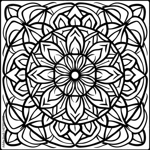Intricate mandala coloring book for adults, perfect for relaxation and creativity © Nikita