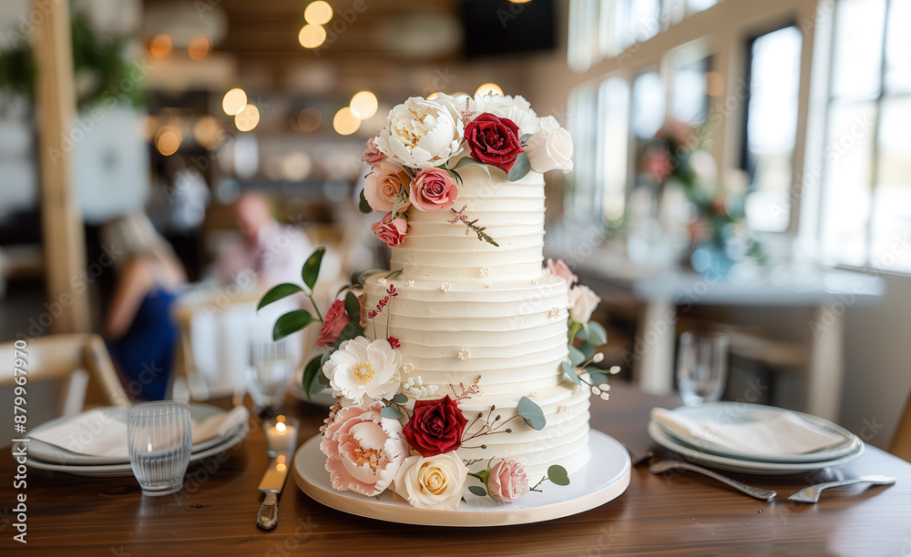 Luxury white floral wedding cake elegantly decorated flowers elegantly set table desserts flowers Luxury white floral wedding cake elegantly decorated flowers elegantly set table desserts flowers