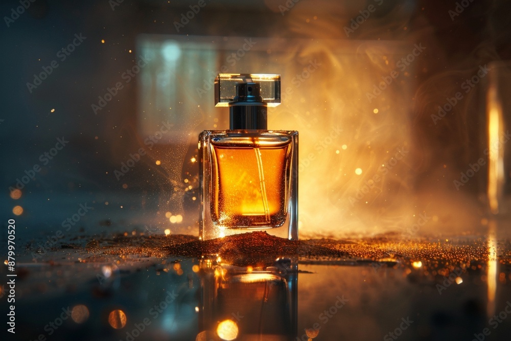 bottle of perfume on black background bottle of perfume on black background