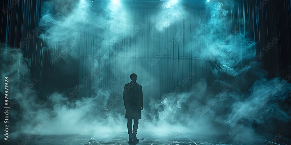 An actor delivers a powerful monologue on a smoke-filled stage