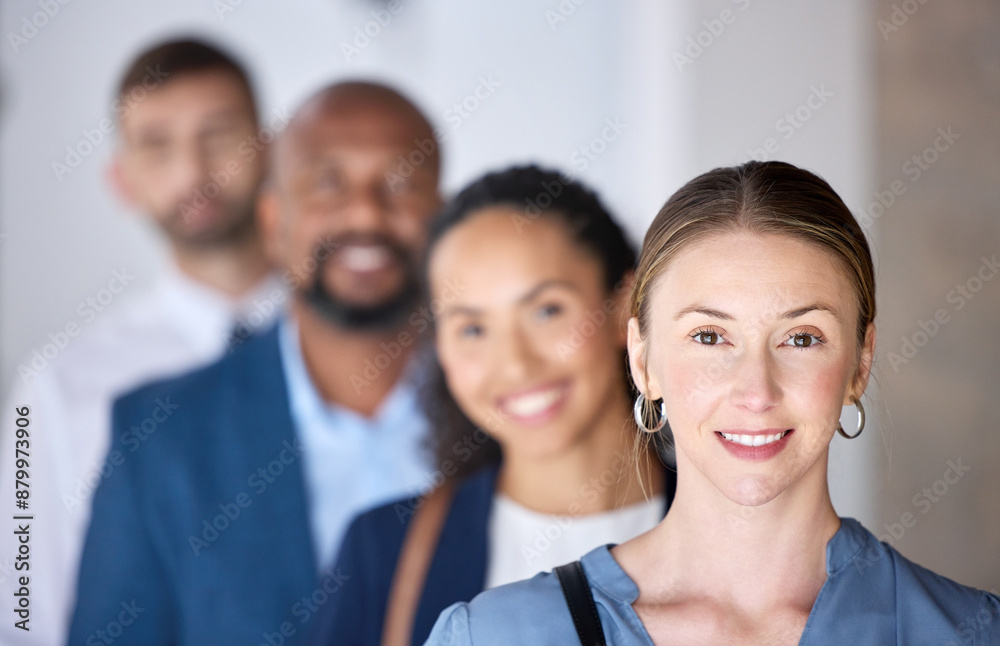 Female leader, business people and workplace with portrait for corporate or management, smile for company with finance. Group, diversity and face for accounting staff in office with happiness Female leader, business people and workplace with portrait for corporate or management, smile for company with finance. Group, diversity and face for accounting staff in office with happiness