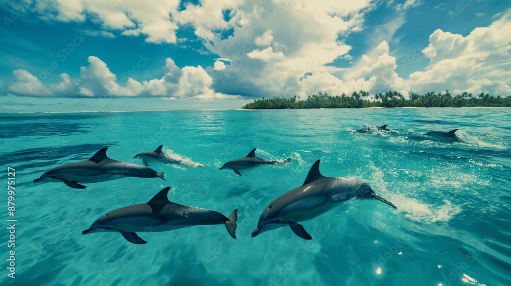 Fototapeta premium dolphins in the ocean