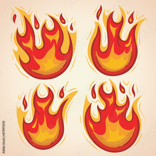 Illustrated fire resources in a cartoon style
