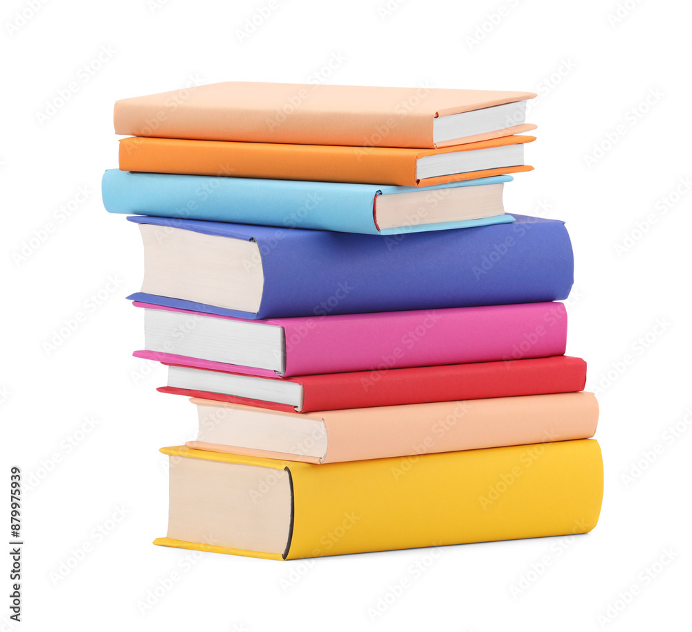 Stack of colorful books isolated on white Stack of colorful books isolated on white
