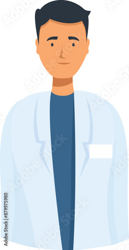 Friendly doctor is smiling in this illustration about healthcare professionals