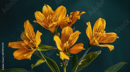 Astroemeria flowers from Peru in yellow photo